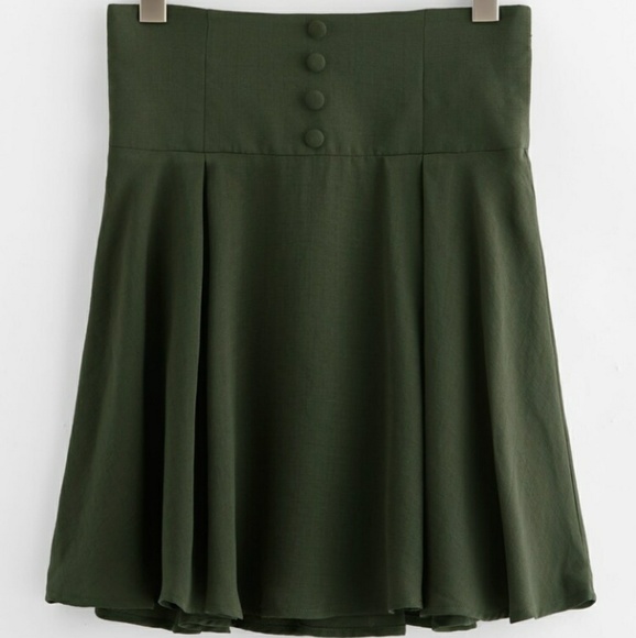 SHEIN Dresses & Skirts - Buttoned Wide Waistband Swing Skirt